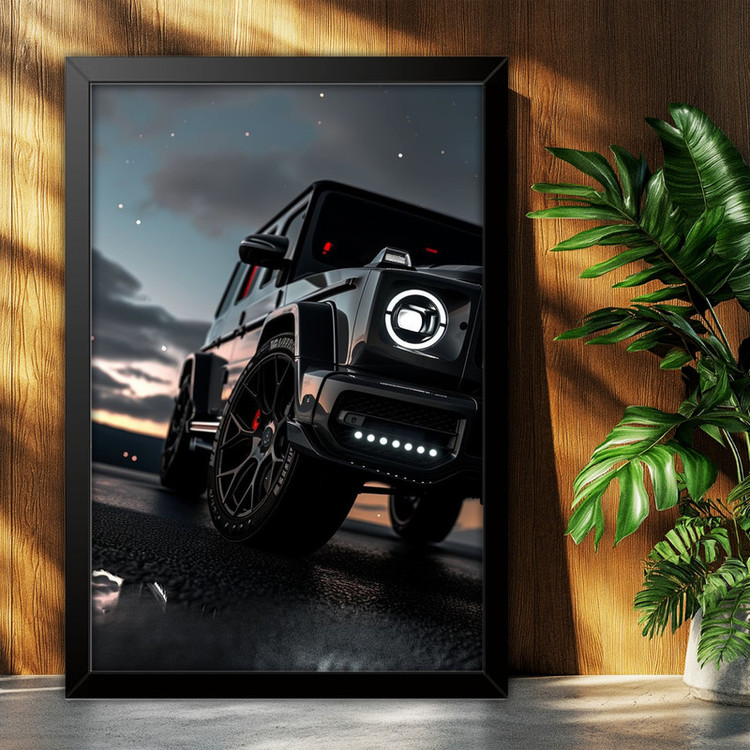 تابلو بکلیت طرح ماشین و خودرو مرسدس بنز Mercedes-Benz G-Class G63 AMG مدل B-po1929 فریم مشکی