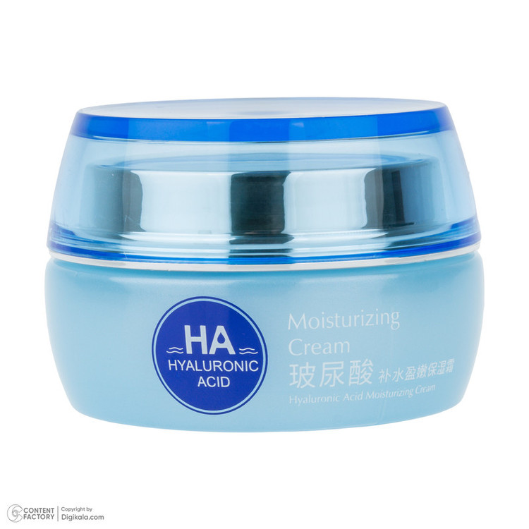 کرم مرطوب کننده دست و صورت بی آکوا مدل Hyaluronic Acid مناسب برای انواع پوست وزن 50 گرم